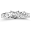 14K White Gold Princess Cut Engagement Ring thumb 2