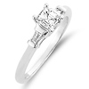 Modern 14K White Gold Asscher Cut Diamond Engagement Ring 0.50 ctw thumb 1