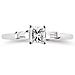 Three Stone Baguette & Princess Cut Diamond Engagement Ring thumb 2