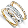 14KYW Gold 2.00 CTW Round Diamond 3 Piece Eternity Band Set thumb 1