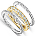 14KWY Gold 2.00 CTW Round Diamond 3 Piece Eternity Band Set thumb 1