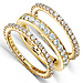 14K Yellow Gold 2.00 CTW Round Diamond 3 Piece Eternity Band Set thumb 1