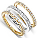 14KYW Gold 1.5ctw Pave Round Diamond Eternity Wedding Band 3-Ring Set thumb 1