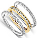 14K Two Tone Gold 1.50 CTW Round Diamond 3 Piece Eternity Ring Set thumb 1