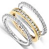 14K Two Tone Gold 1.50 CTW Round Diamond 3 Piece Eternity Ring Set thumb 1