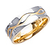 Wave Design 14K Two Tone Wedding Band thumb 1