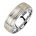 6.5mm Double Yellow Gold Inlay 14K Two Tone Gold Ring thumb 1
