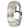 6.5mm Double Yellow Gold Inlay 14K Two Tone Gold Ring thumb 2