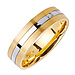 6mm White Inlay 14K Two Tone Gold Wedding Band thumb 1