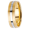6mm White Inlay 14K Two Tone Gold Wedding Band thumb 2