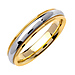 4.5mm Milgrain Domed 14K Two Tone Gold Wedding Band thumb 1