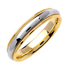 4.5mm Milgrain Domed 14K Two Tone Gold Wedding Band thumb 1