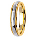 4.5mm Milgrain Domed 14K Two Tone Gold Wedding Band thumb 2