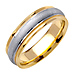 6.5mm Milgrain Satin 14K Two Tone Gold Ring thumb 1