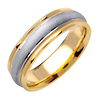 6.5mm Milgrain Satin 14K Two Tone Gold Ring thumb 1