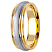 6.5mm Milgrain Satin 14K Two Tone Gold Ring thumb 2