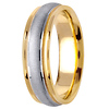 6.5mm Milgrain Satin 14K Two Tone Gold Ring thumb 2