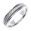 5.5mm Woven 14K White Gold Wedding Ring thumb 1