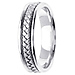 5.5mm Woven 14K White Gold Wedding Ring thumb 2