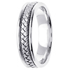 5.5mm Woven 14K White Gold Wedding Ring thumb 2