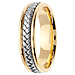 5.5mm Modern 14K Two Tone Gold White Braided Wedding Band thumb 2