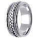 Handmade Woven Wedding Band with Cord in 14K White Gold 8mm thumb 2
