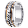 8.5mm Designer Handmade Rope Braided Wedding Band in 14K Two Tone Gold thumb 2