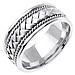 8.5mm 14K White Gold Handmade Rope & Woven Wedding Band thumb 1