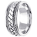 8.5mm 14K White Gold Handmade Rope & Woven Wedding Band thumb 2