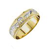 14K Two Tone Gold 5.5mm Christian Wedding Band thumb 1