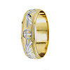 14K Two Tone Gold 5.5mm Christian Wedding Band thumb 2