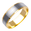 6mm 14K Two Tone Gold Wedding Band thumb 1