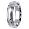 Designer Edge Milgrain 14K White Gold Band thumb 2