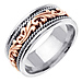 9mm Art Deco 14K Two Tone Rose Gold Wedding Ring thumb 1