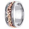 9mm Art Deco 14K Two Tone Rose Gold Wedding Ring thumb 2