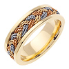 7mm 14K Tri-Color Gold Rope Woven Wedding Band thumb 1