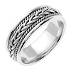 14K White Gold 7mm Cord & Braided Wedding Band thumb 1