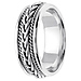 14K White Gold 7mm Cord & Braided Wedding Band thumb 2