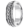 14K White Gold 7mm Cord & Braided Wedding Band thumb 2