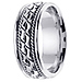 8mm Artistic Cobblestone Design 14K White Gold Wedding Band thumb 2