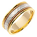 14K Two Tone Hammer Finish Wedding Ring thumb 1