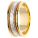 14K Two Tone Hammer Finish Wedding Ring thumb 2