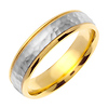 6mm Hammered Style 14K Two Tone Gold Wedding Band thumb 1