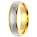 6mm Hammered Style 14K Two Tone Gold Wedding Band thumb 2