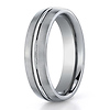 Titanium 6mm Comfort-Fit Satin-Finished Center Concaved Cut Design Ring thumb 2