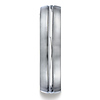 Titanium 6mm Comfort-Fit Satin-Finished Center Concaved Cut Design Ring thumb 1