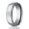 Titanium 7mm Comfort-Fit Stepped Edge Design Ring thumb 2