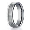 Titanium 6mm Comfort-Fit Satin-Finished Concave Design Ring thumb 2