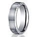 Titanium 7mm Comfort-Fit Satin-Finished Beveled Edge Design Ring thumb 2