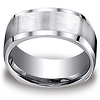Titanium 9mm Comfort-Fit Satin-Finished Four-Sided Design Ring thumb 0